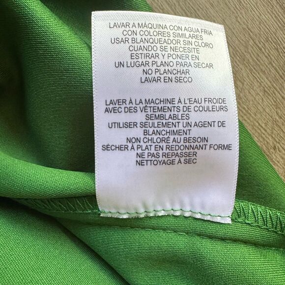 New Maggy London Dress Sz 12 Green FLIGHT ATTENDANT Tie Neck Sheath Retail $138 - Picture 11 of 14